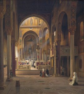 Intérieur de la Chapelle Palatine à Palerme, Italie - Martinus Rørbye