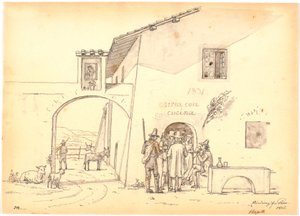 Italiens devant une fromagerie - Martinus Rørbye