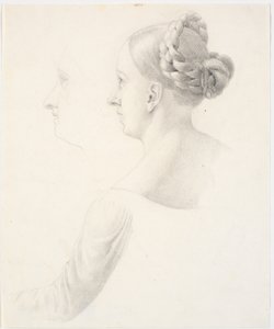 Tête de femme de profil à gauche, épaules et bras gauche - Martinus Rørbye