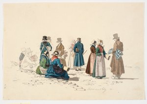 Scène de la place du marché à Thisted - Martinus Rørbye