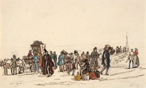 Étude pour "Le quai à Horten dans le fjord de Christiania" - Martinus Rørbye