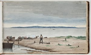 Vue vers un paysage côtier avec des nuages d