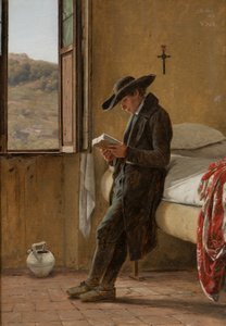 Jeune clergyman lisant