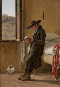 Jeune clergyman lisant