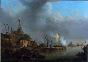 Néerlandais : Le bombardement de Dordrecht par les Français le 24 novembre 1813