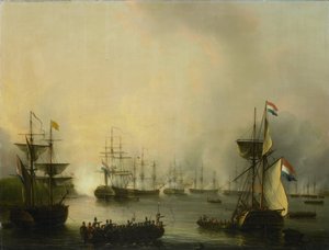 Le bombardement de Palembang, Sumatra, 24 juin 1821 - Martinus Schouman