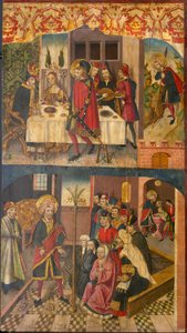 Saint Christophe prenant congé du roi qui craignait Satan; Saint Christophe et ses convertis - Martín de Soria