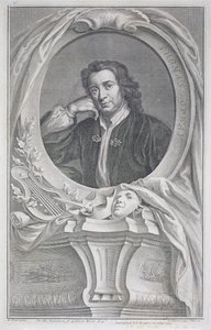 Portrait de Thomas Otway (1652-85) gravé par Jacobus Houbraken (1698-1780) - Mary (after) Beal