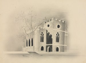 Une église gothique au clair de lune, 1840