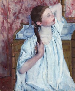 Fille Arrangant Ses Cheveux, 1886 - Mary Cassatt