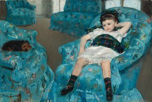 Petite fille dans un fauteuil bleu, 1878 - Mary Cassatt
