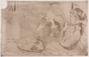 Lydia et sa mère au thé, vers 1880