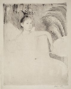 Mimi tenant un éventail japonais - Mary Cassatt