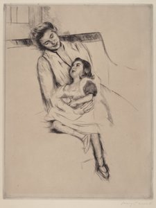 Reine et Margot assises sur un canapé n° 2, vers 1902 - Mary Cassatt