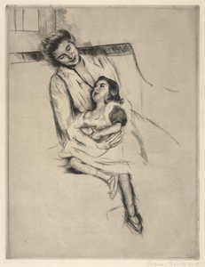 Reine et Margot assises sur un canapé - Mary Cassatt
