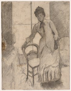Le Visiteur recto, Le Visiteur verso, vers 1881 - Mary Cassatt