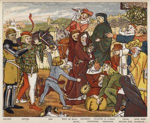 Geoffrey Chaucer, Les Contes de Canterbury, Les Pèlerins quittant l