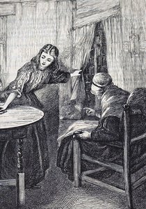 Une fille et une mère attendant l