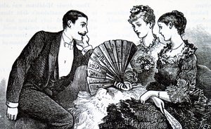 Une jeune femme riche utilisant un éventail - Mary Ellen Edwards