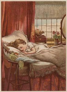 Enfant endormi dans un lit - Mary Ellen Edwards