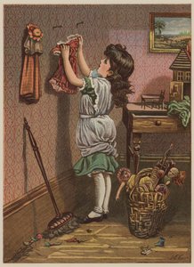 Fille suspendant des vêtements de poupées - Mary Ellen Edwards
