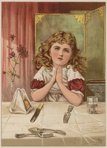 Fille disant la grâce avant le repas - Mary Ellen Edwards