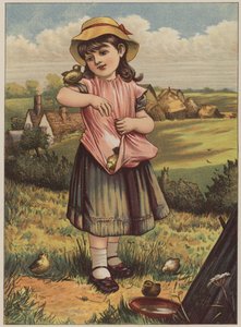 Fille avec des poussins - Mary Ellen Edwards