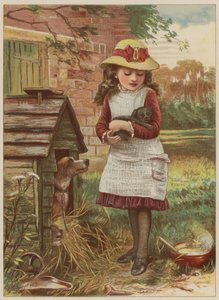 Fille avec un chiot - Mary Ellen Edwards