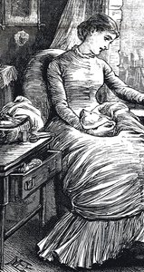 Femme Faisant une Pause de sa Couture - Mary Ellen Edwards