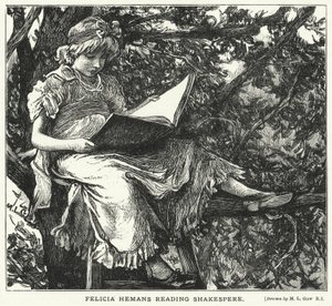 Felicia Hemans lisant Shakespeare - Mary L. Gow