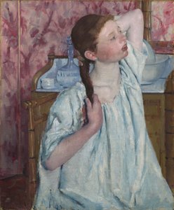 Fille arrangeant ses cheveux - Mary Stevenson Cassatt