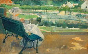 Lydia assise sur un porche, crochetant, c.1881 - Mary Cassatt