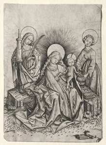 Madone et enfant dans un jardin entre Sainte-Barbe et Sainte-Dorothée - Master ES