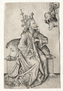 Les petites cartes à jouer : Deuxième série : Casques : Carte à jouer avec roi et casque - Master ES