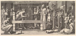 Femmes filant, tissant et cousant, 1540-50 - Master FG