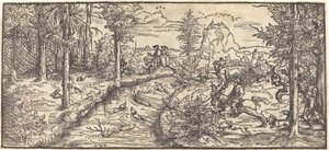 Chasse au cerf dans un paysage - Master H.W.G.