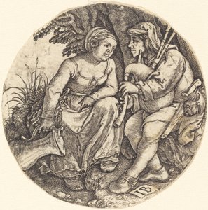 Joueur de cornemuse avec son amante - Master IB
