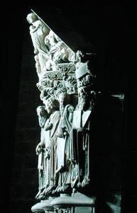 Détail du Portico de la Gloria avec les prophètes de l