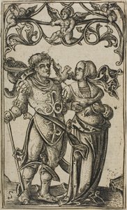 Dame et gentilhomme marchant vers la droite - Master S