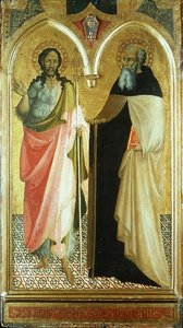Saint Jean-Baptiste et Saint Antoine Abbé (panneau doré) - Master of 1419