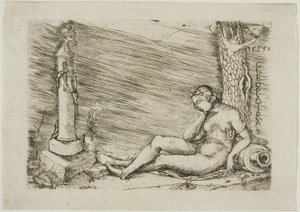 Cléopâtre Allongée au Pied d