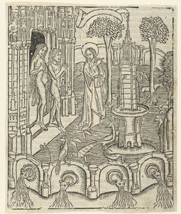 Dieu montre le Paradis à Adam et Ève