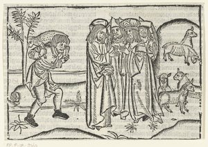 Parabole de la brebis perdue - Master of Delft (attributed to)