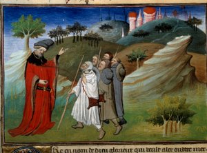 Des pèlerins sur la route de la Terre Sainte - Master of Egerton