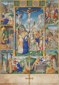 La Crucifixion avec six scènes de la Passion du Christ - Master of Jacques de Besançon