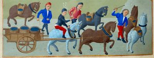 La vendange et le transport (détail) - Master of Jean Rolin II