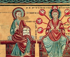 Marie recevant les dons du Saint-Esprit, détail
