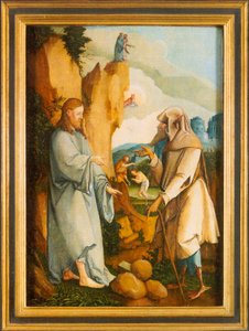 French : La tentation et le baptême du Christ - Master of Messkirch