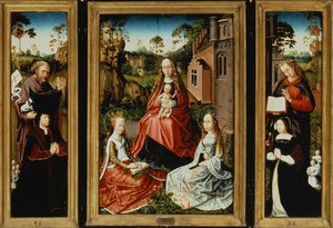 Madone et enfant avec saints et donateurs - Master of Saint Anna