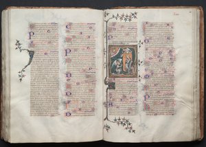 Le Missel de Gotha: Fol. 109v, Texte, vers 1375 - Master of the Boqueteaux